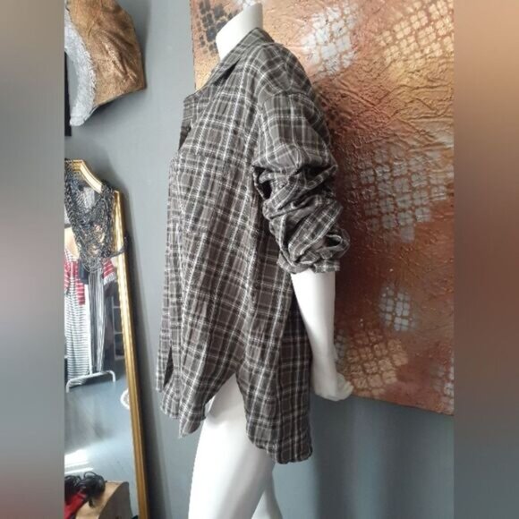 Zara Nwot Cotton Blend Plaid Button-Up Shirt - Picture 4 of 11